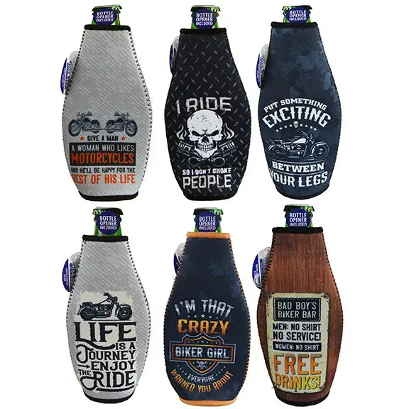 Neoprene 16 Oz Biker Bottle Suit Cooler - 6 Per Retail Ready Display 22478 2