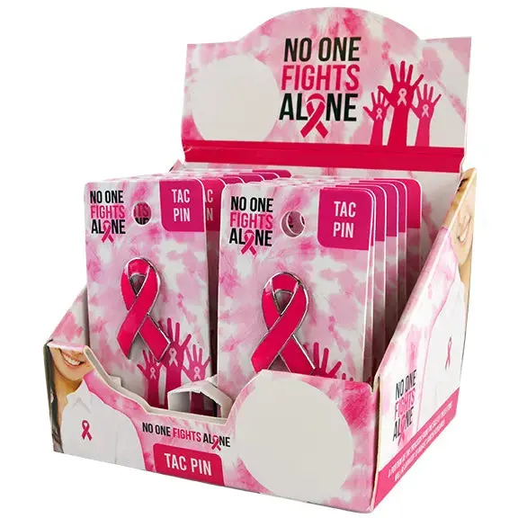 Breast Cancer Awareness Pink Tac Pin - 12 Pieces Per Retail Ready Display 22503 1