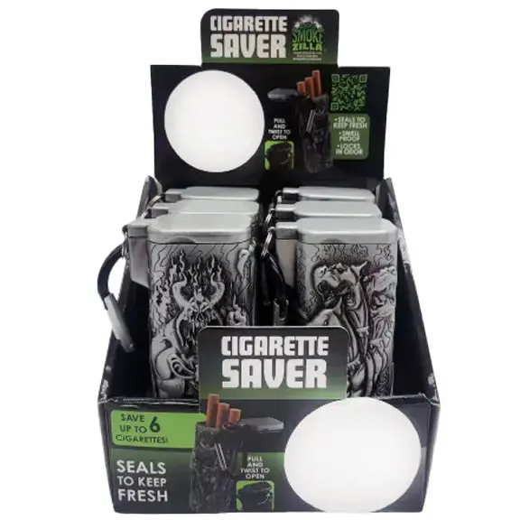 Metal Mystic Cigarette Saver With Carabineer- 6 Pieces Per Retail Ready Display 22564 2