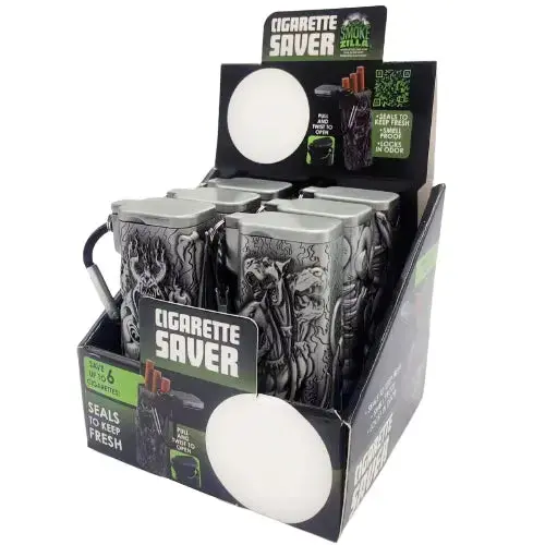 Metal Mystic Cigarette Saver With Carabineer- 6 Pieces Per Retail Ready Display 22564 1