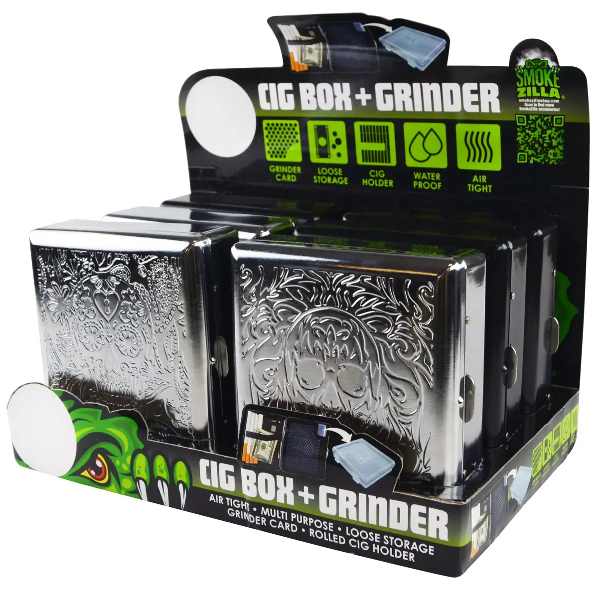 Metal Cigarette Box With Tools - 6 Pieces Per Retail Ready Display 22649 1