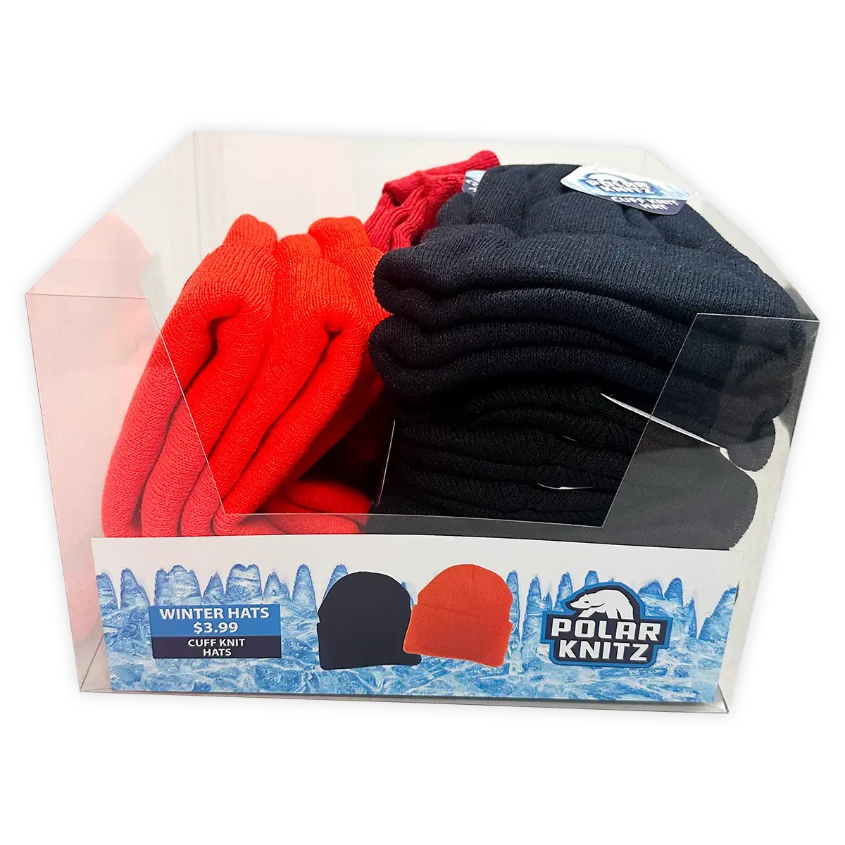 Cuffed Knit Hat Beanie In Assorted Colors - 18 Pieces Per Retail Ready Display 22693 2