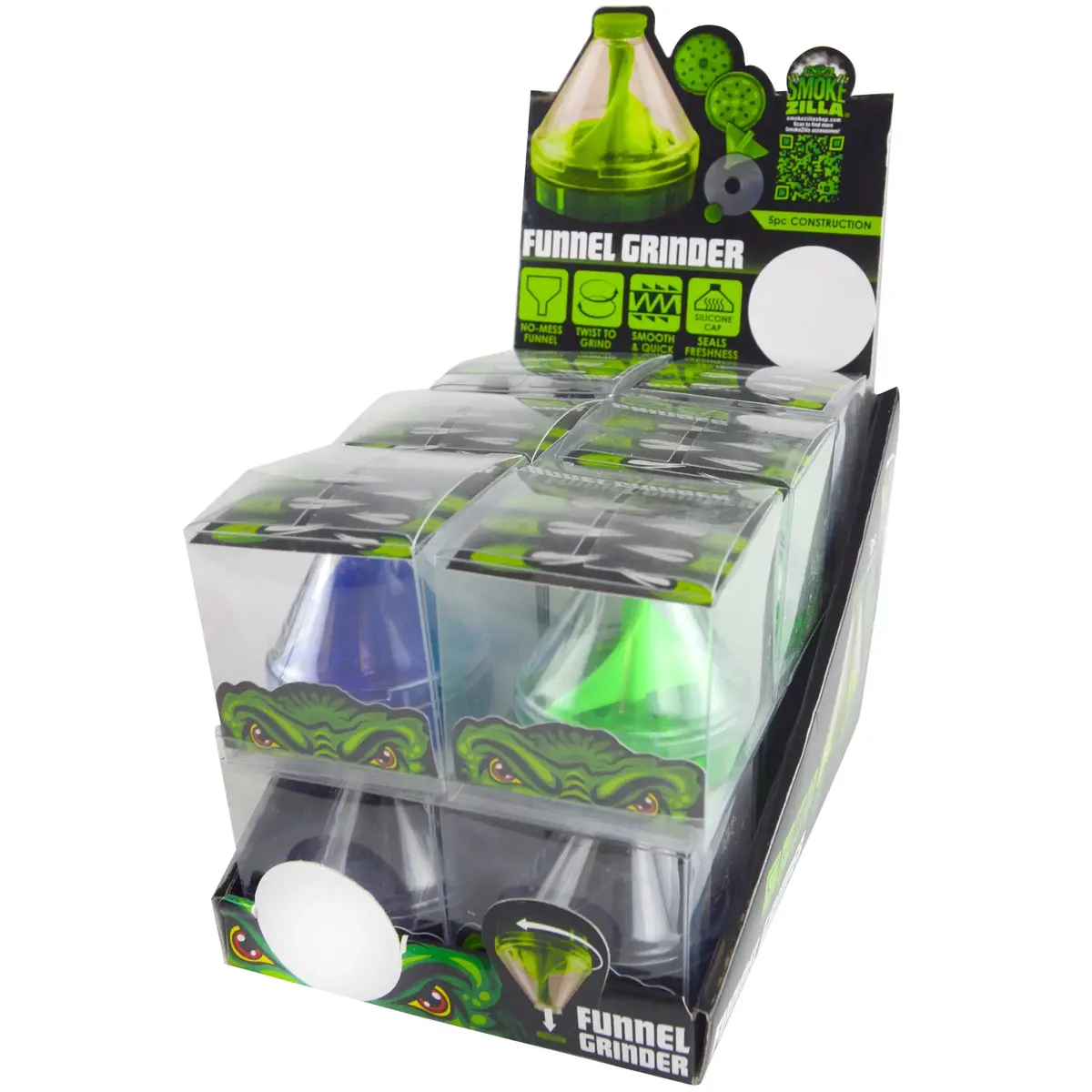 Plastic 5 Piece Funnel Grinder - 12 Pieces Per Retail Ready Display 22805 1