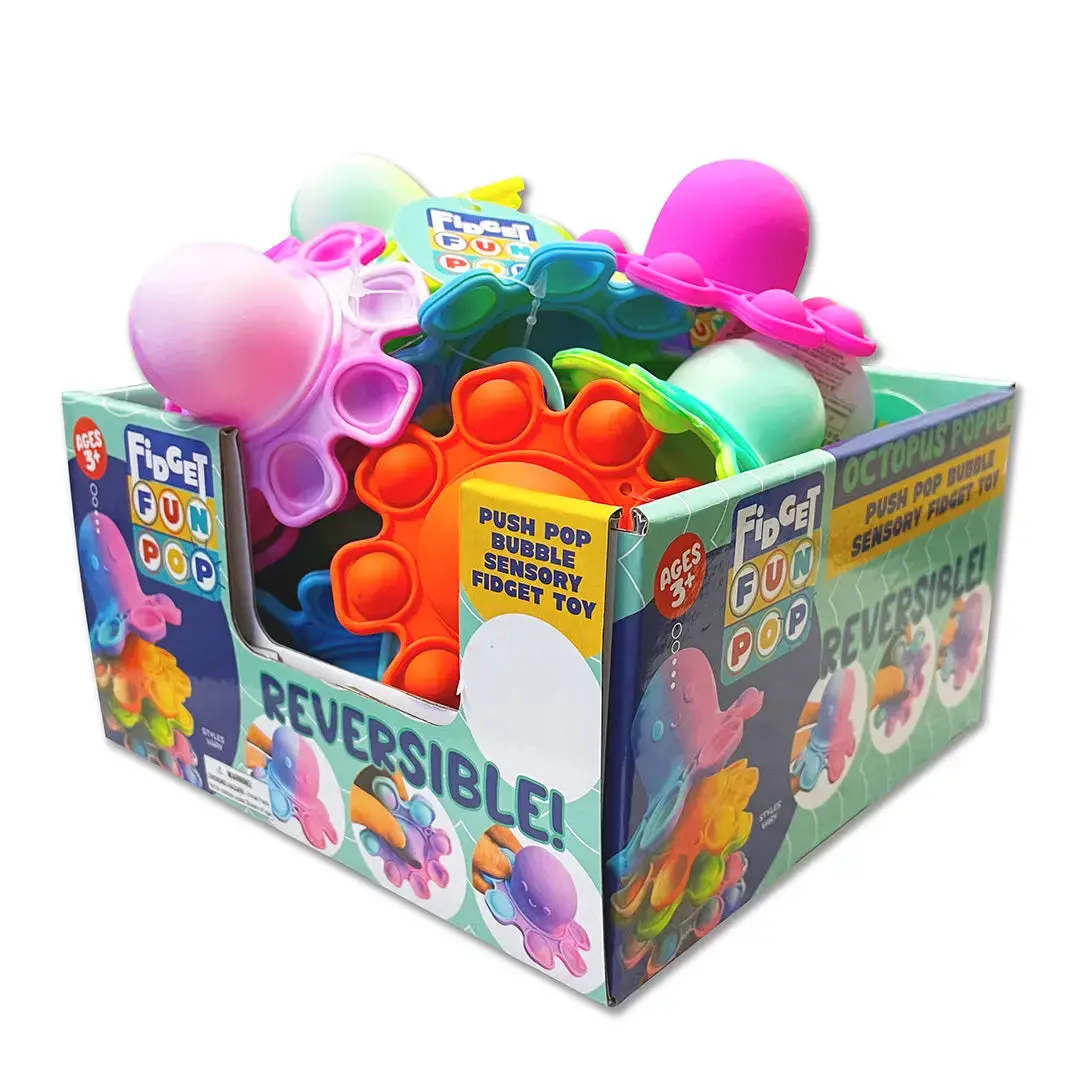 Fidget Pop Reversible Octopus Toy - 24 Pieces Per Retail Ready Display 22807 1