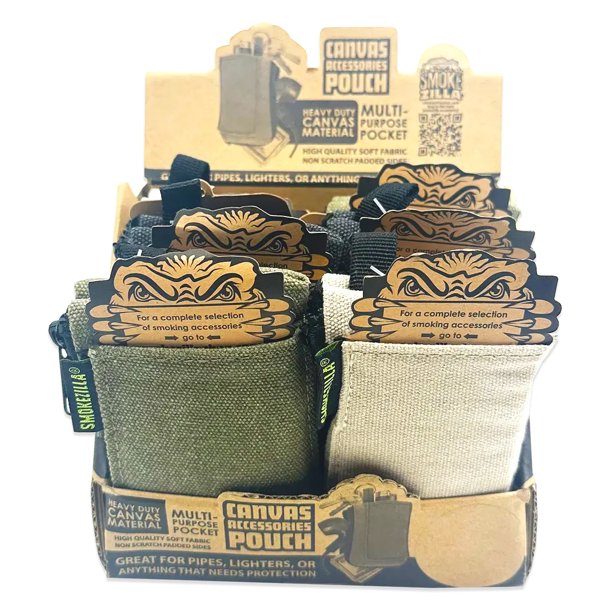 Canvas Accessories Smokers Pouch With Zipper - 6 Pieces Per Retail Ready Display 22859 2