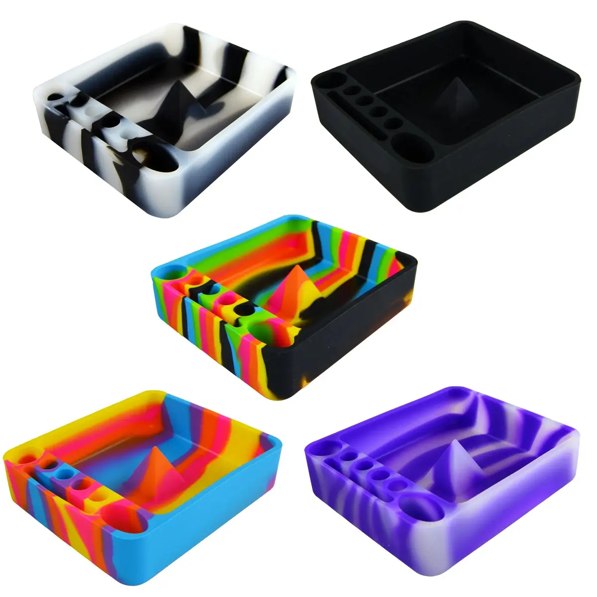 Silicone Ashtray With Assorted Colors - 6 Pieces Per Retail Ready Display 22892 2