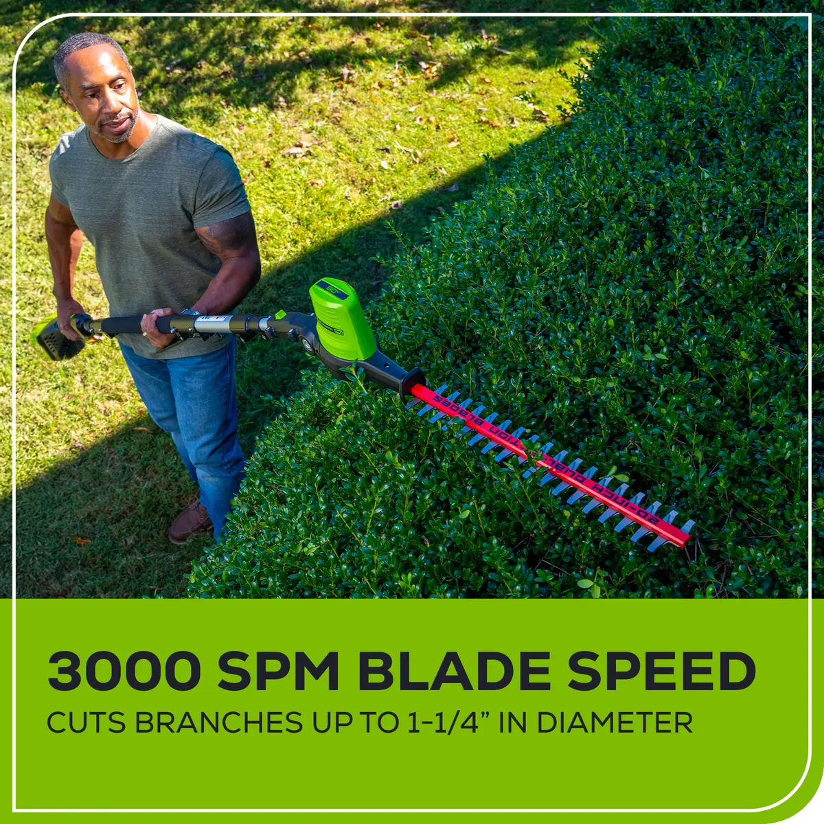 80V 20" Pole Hedge Trimmer, (2) 2.0Ah Battery And Charger Included 2