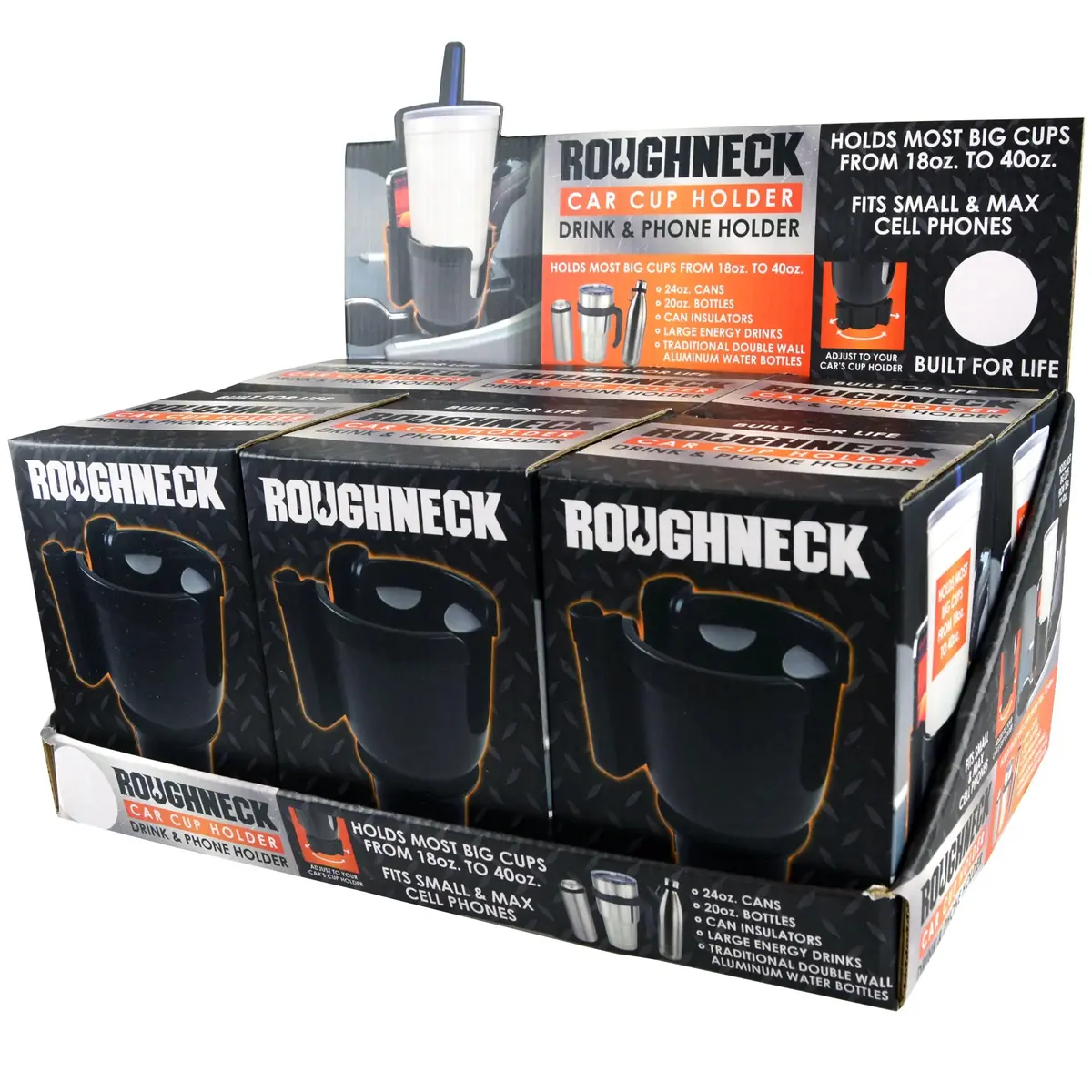 Cup Holder With Cell Phone Storage - 6 Pieces Per Retail Ready Display 23063 1