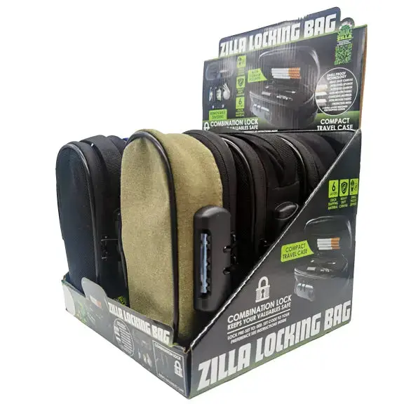 Smell Proof Small Canvas Lock Bag With Tool Organizer - 6 Pieces Per Retail Ready Display 23114 1