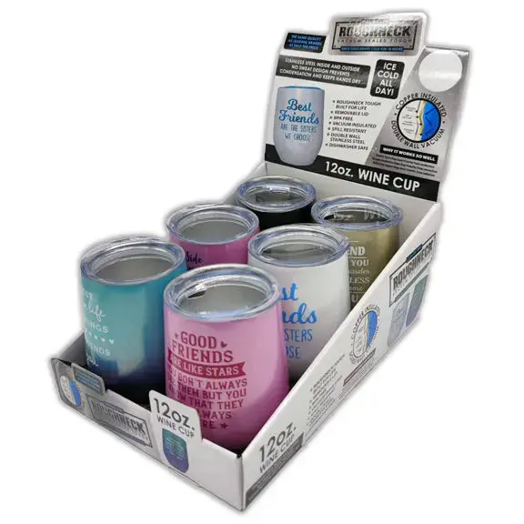 12 Oz Insulated Wine Cup - 6 Pieces Per Retail Ready Display 23159 1