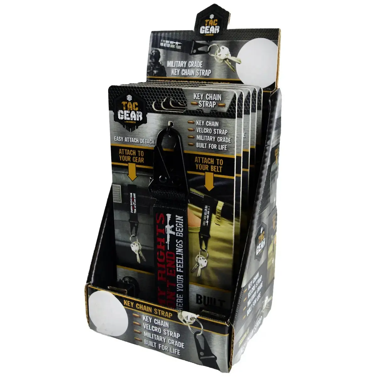 Patriotic Molle Strap Key Chain With Heavy Duty Clip - 6 Pieces Per Retail Ready Display 23189 1