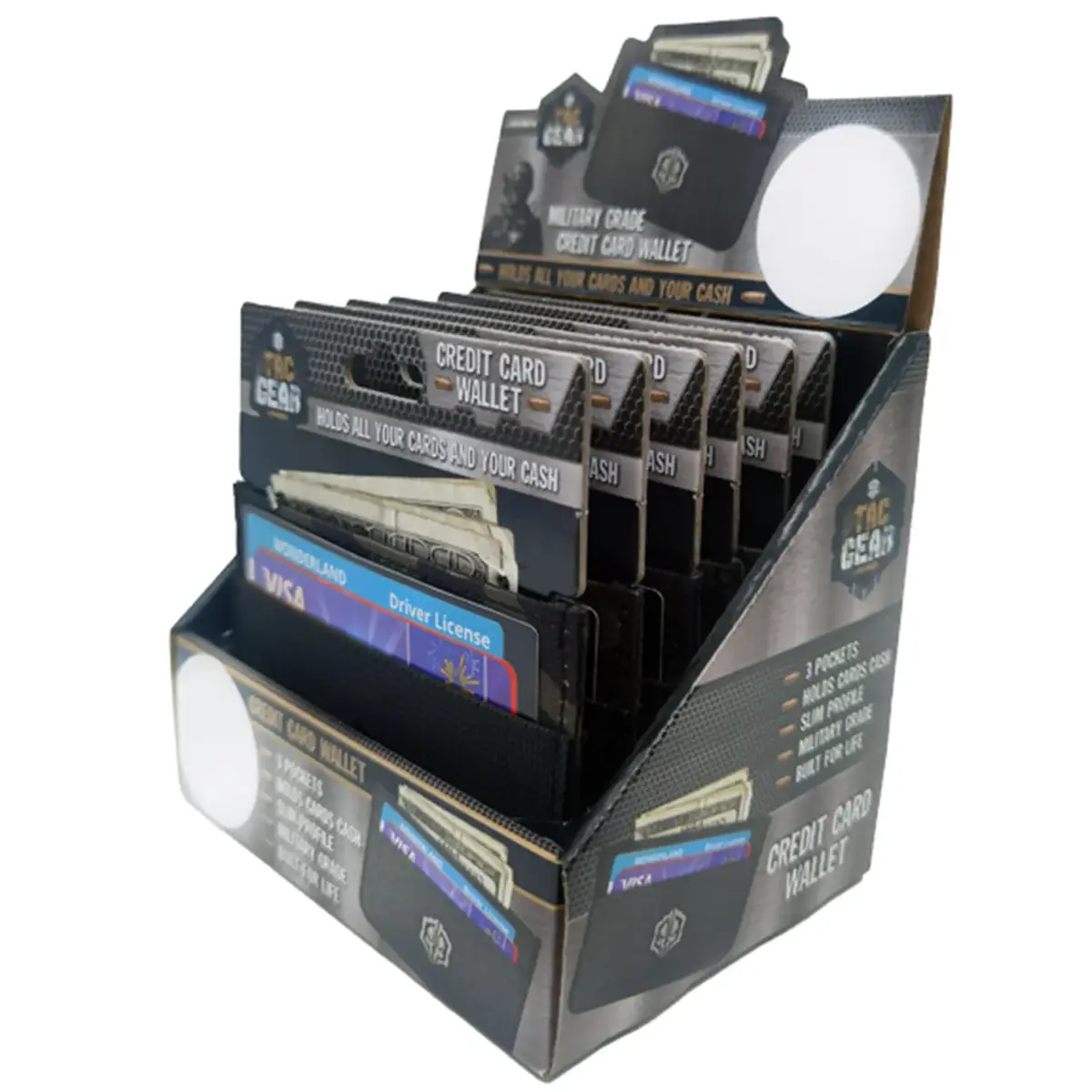 Ultra-Thin Canvas Wallet - 6 Pieces Per Retail Ready Display 23198 1