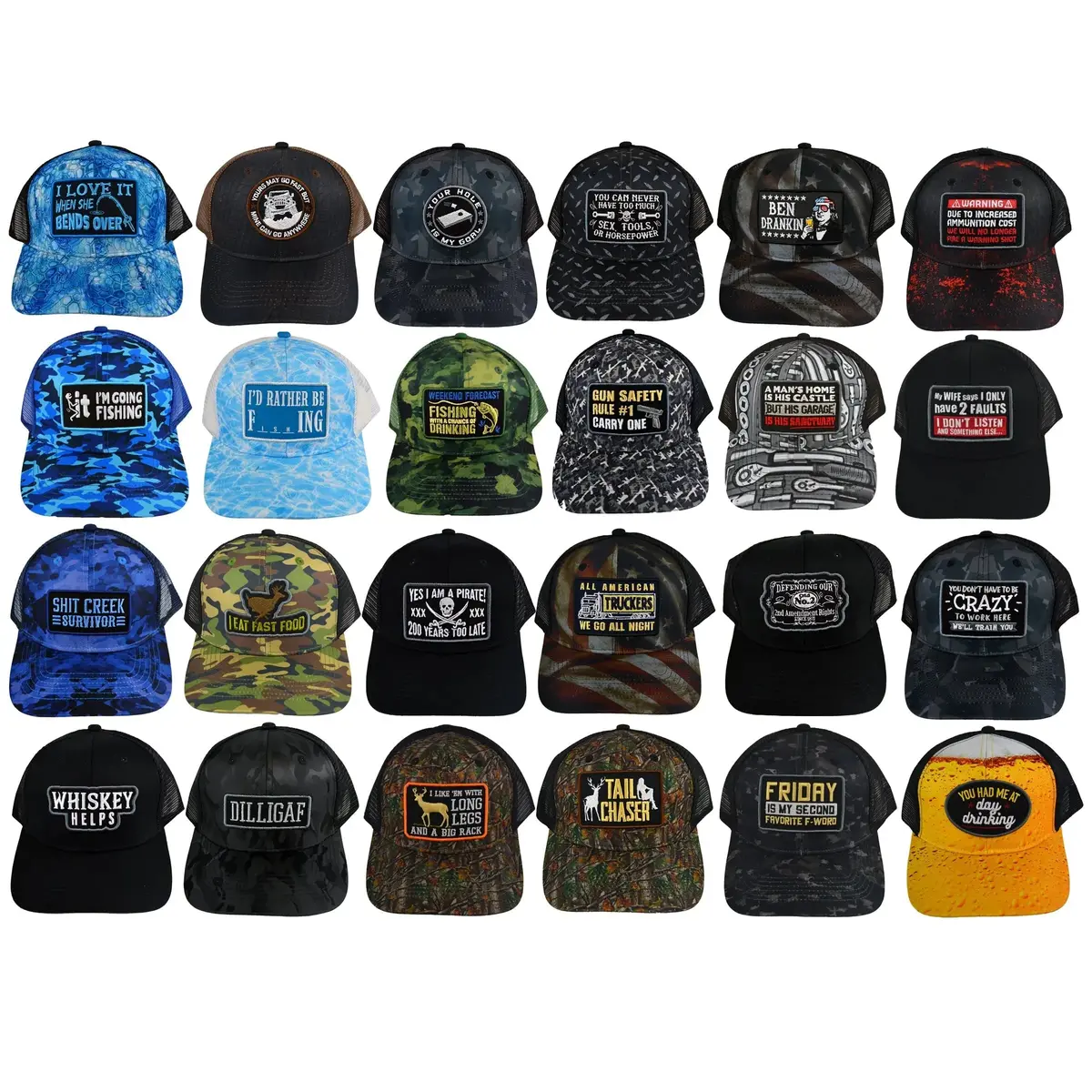 Trucker Hat Assortment Refill Kit - 24 Pieces Per Pack 23219L 1