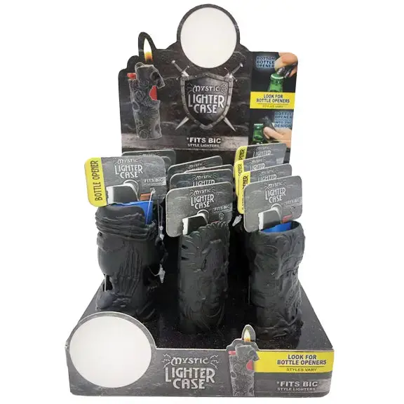 Black Metal Mystic Lighter Case With Bottle Opener - 12 Pieces Per Retail Ready Display 23263 2