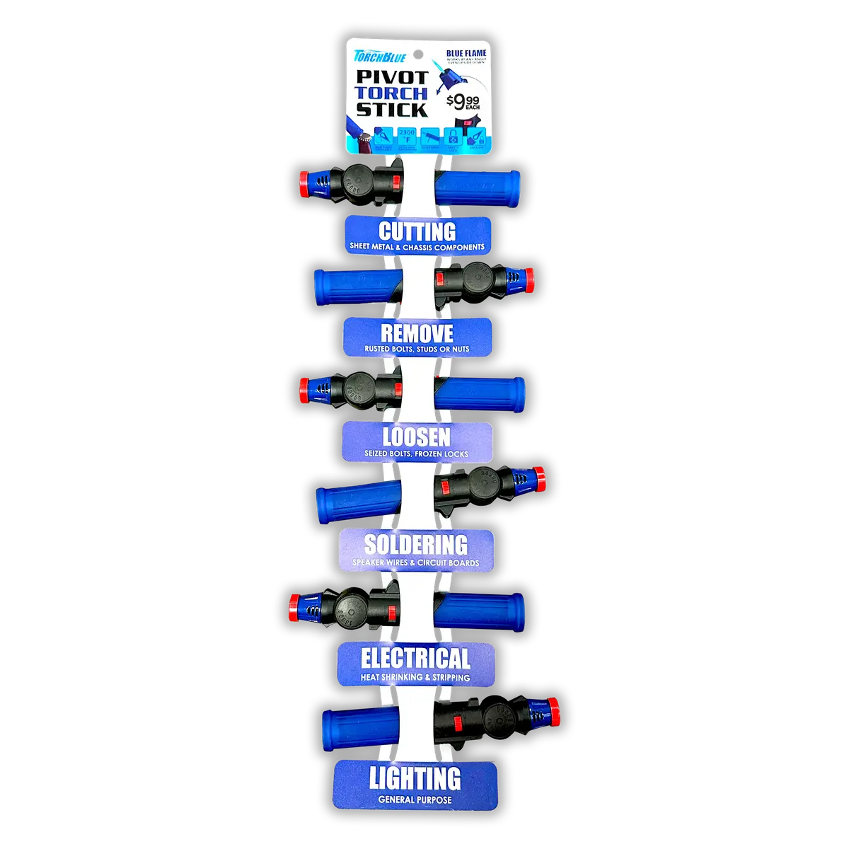 Pivot Head Torch Stick With Hang Strip Merchandising - 6 Pieces Per Retail Ready Display 23280Ms 1