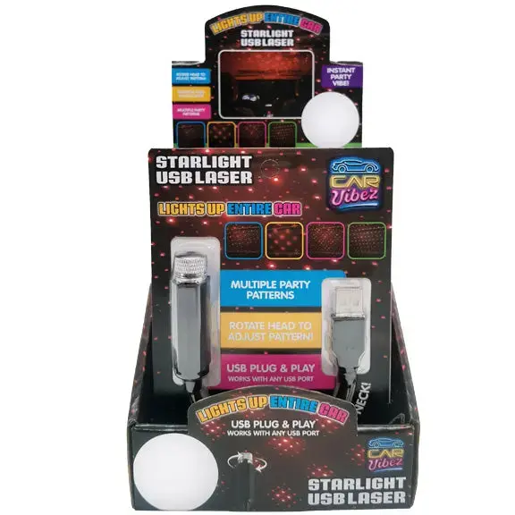 Car Mood Starlight Usb Laser - 6 Pieces Per Retail Ready Display 23306 2