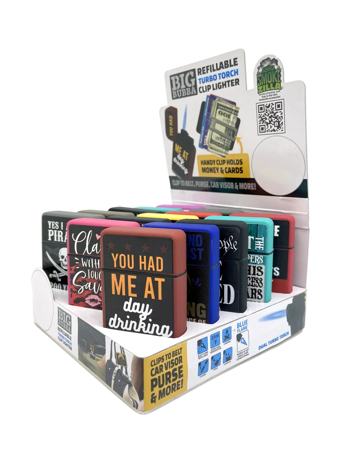Big Bubba Dual Torch Lighter With Money Clip - 15 Pieces Per Retail Ready Display 23487 1
