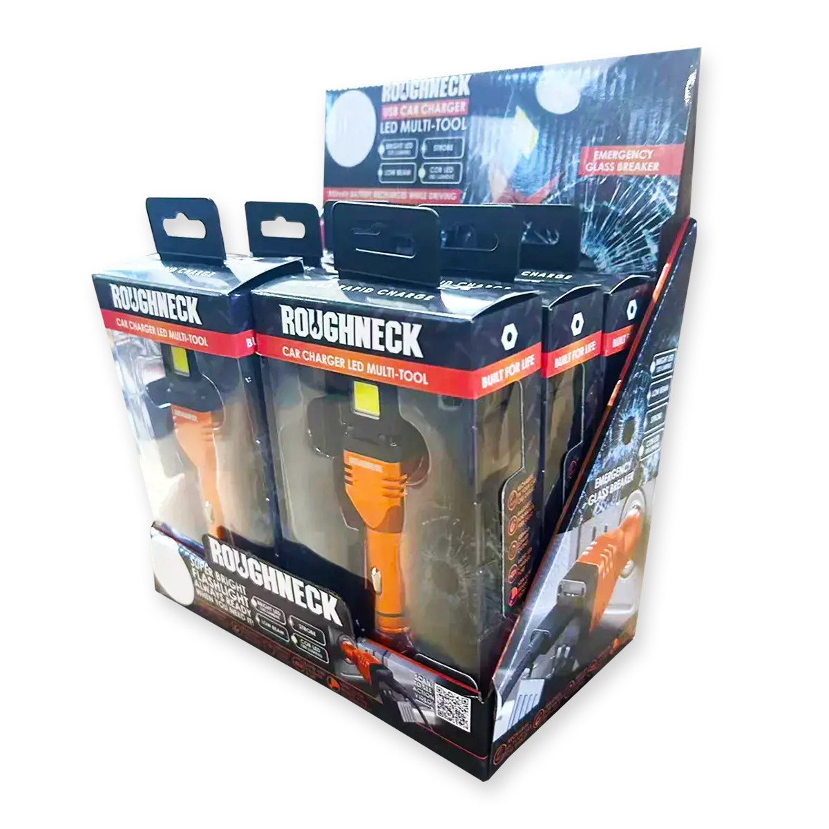 Car Charger Dc Dual Port Usb / Usb-C With Flashlight - 4 Pieces Per Retail Ready Display 23693Mn 2