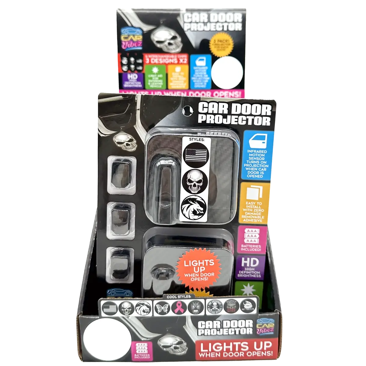 Car Door Light Projector With Assorted Designs - 6 Pieces Per Retail Ready Display 23694 2