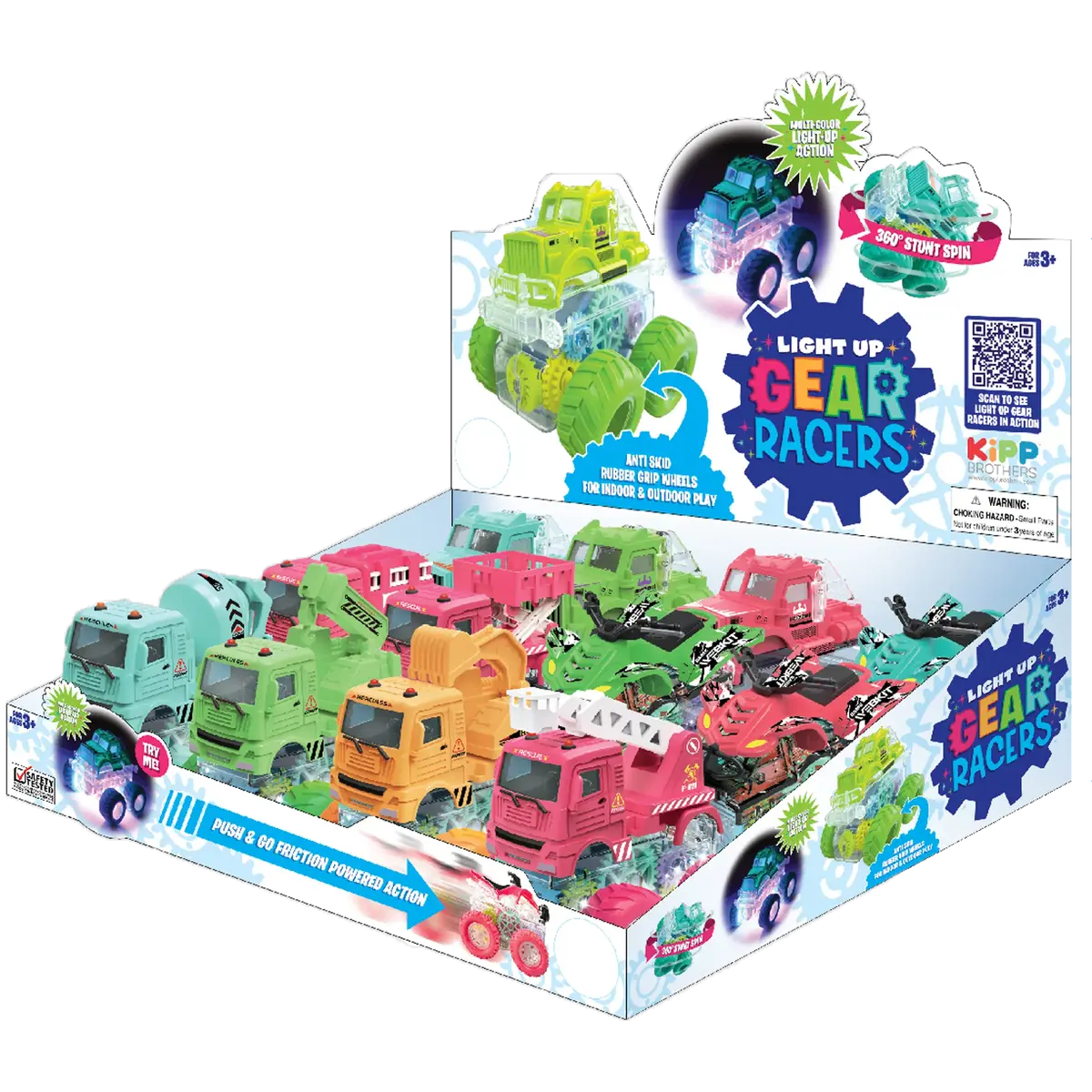 Friction Toy Car Light Up Assortment - 12 Pieces Per Display 23745 1