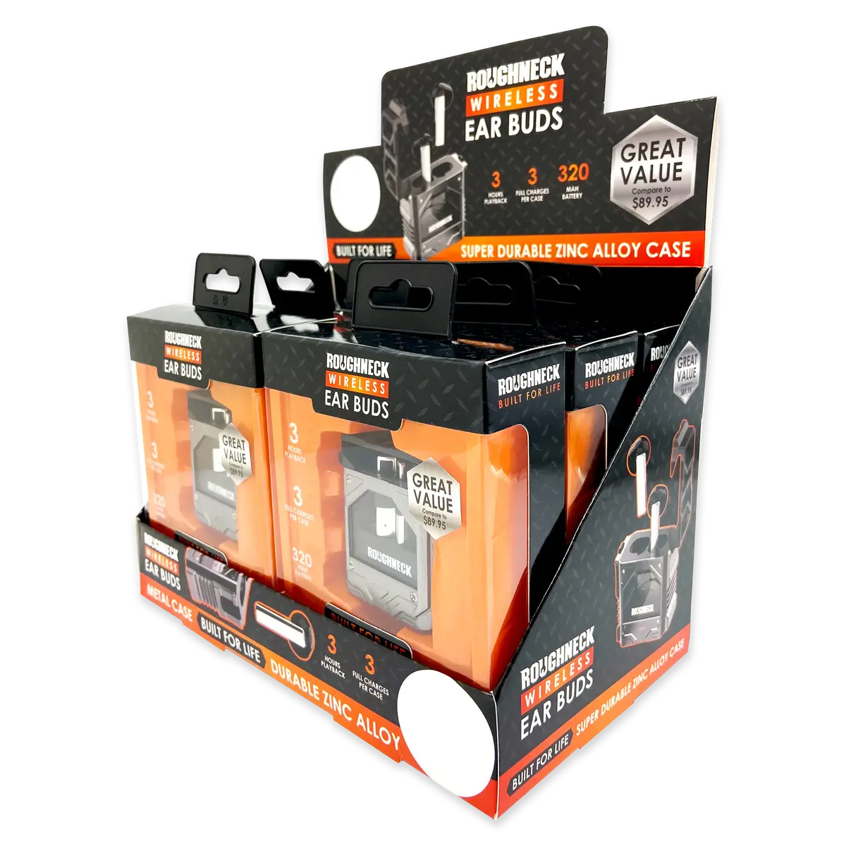 Wireless Earbuds Heavy Duty Metal With Case - 6 Pieces Per Retail Ready Display 23750 1