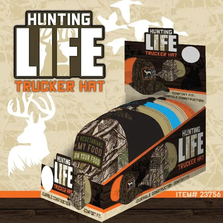 Trucker Hat Hunting Life Ball Cap - 6 Pieces Per Retail Ready Display 23756 2