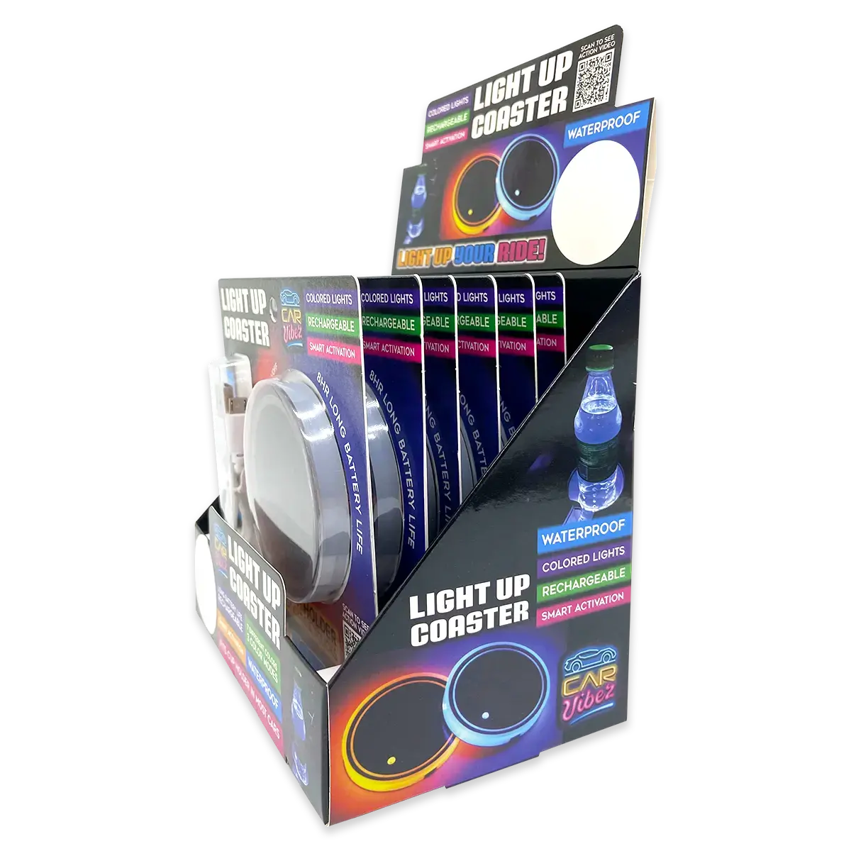 Mood Light Led Light-Up Coaster - 6 Pieces Per Retail Ready Display 23801 1