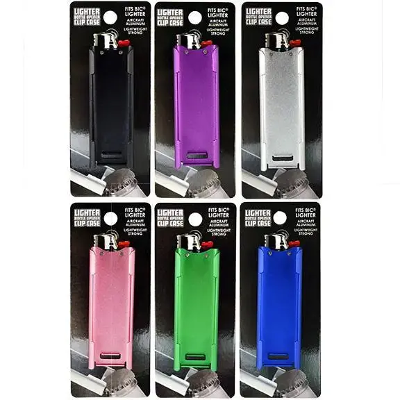 Metal Lighter Clip Case With Bottle Opener - 12 Pieces Per Retail Ready Display 23816 2