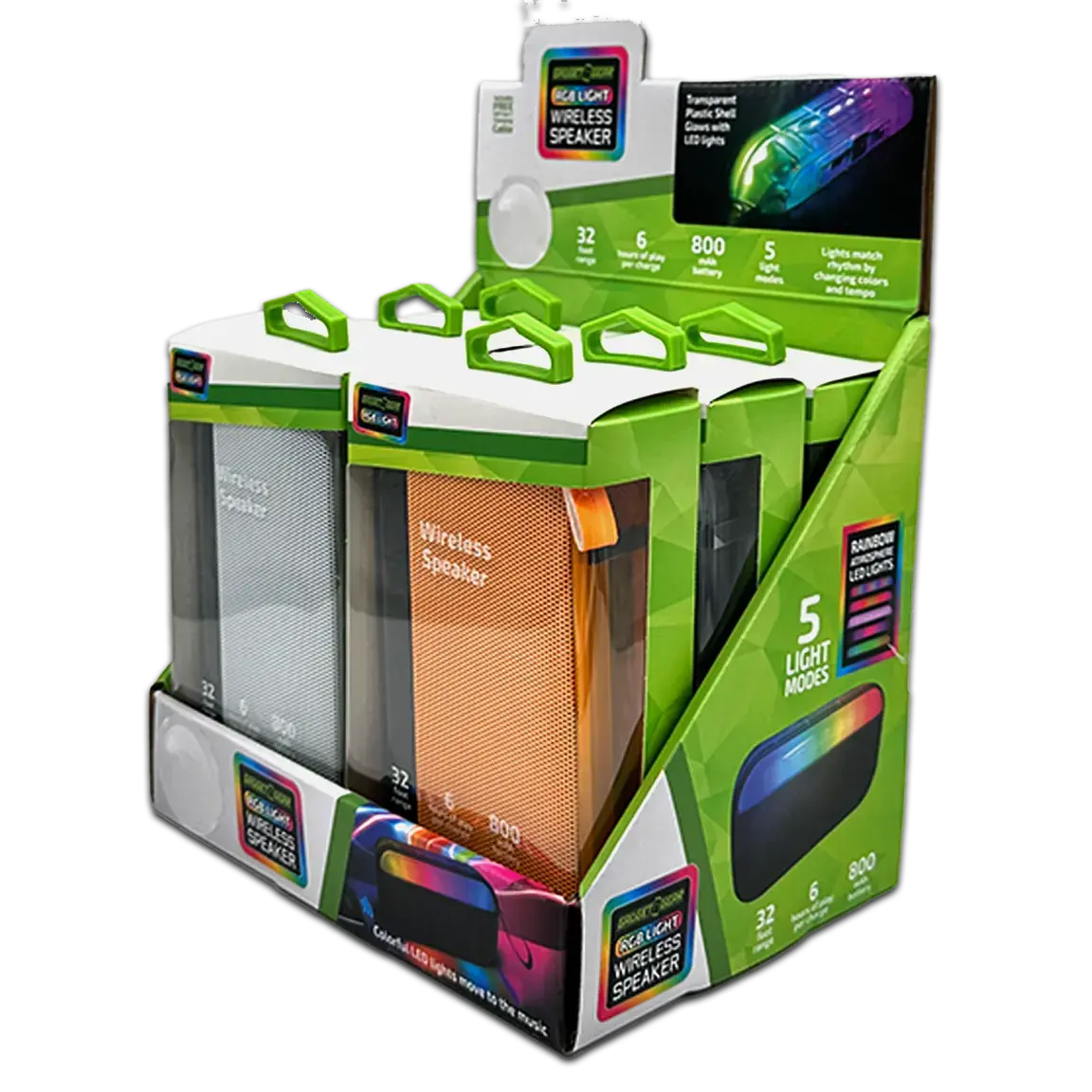 Wireless Speaker Transparent With Led Lights - 6 Pieces Per Retail Ready Display 23874 1