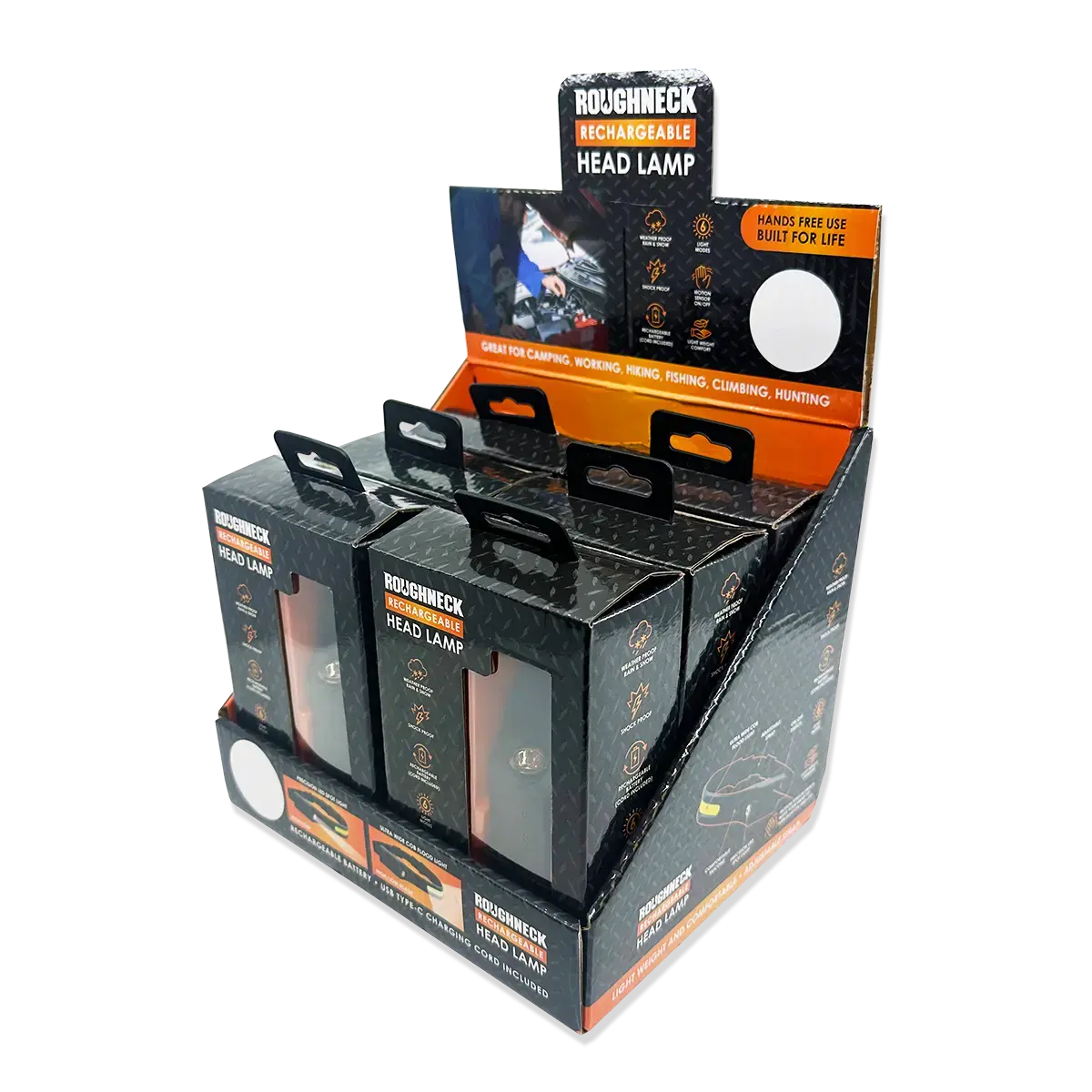 Headlamp Flashlight With Motion Sensor - 6 Pieces Per Retail Ready Display 23977 1
