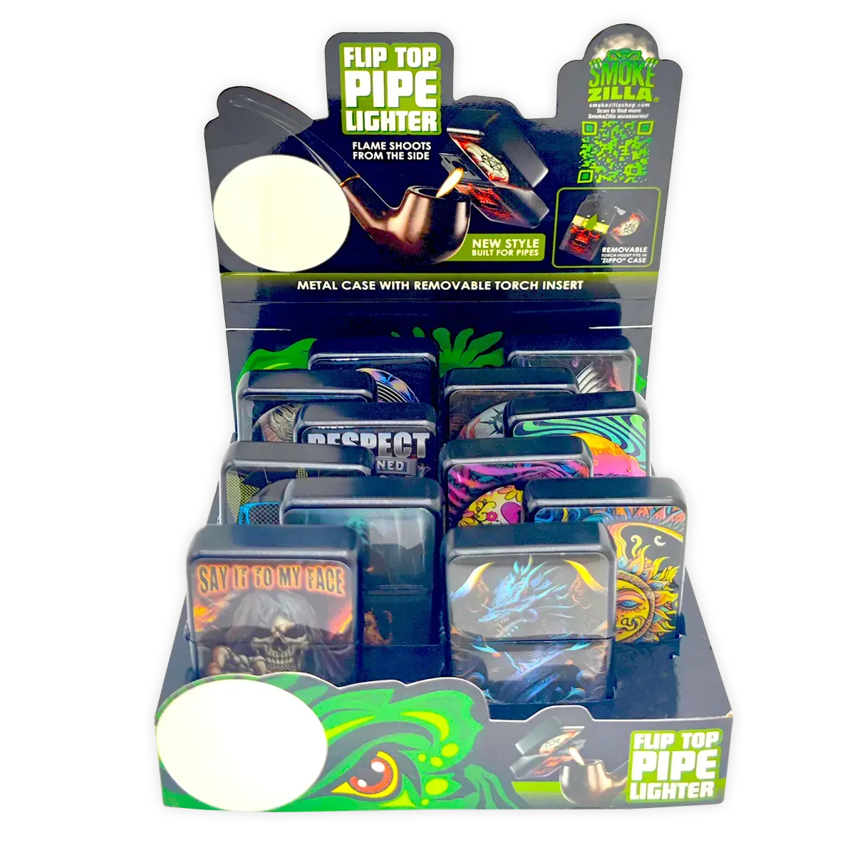 Metal Flip Top Pipe Lighter - 12 Pieces Per Retail Ready Display 23983 2