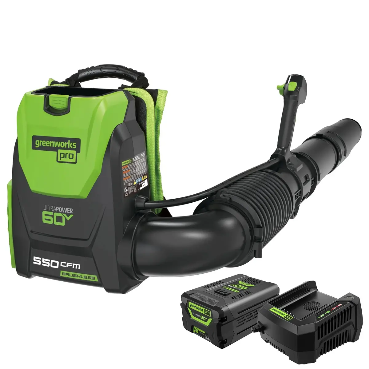 60V 550 Cfm - 140 Mph Cordless Backpack Blower, 5.0Ah Battery And Charger Included 1