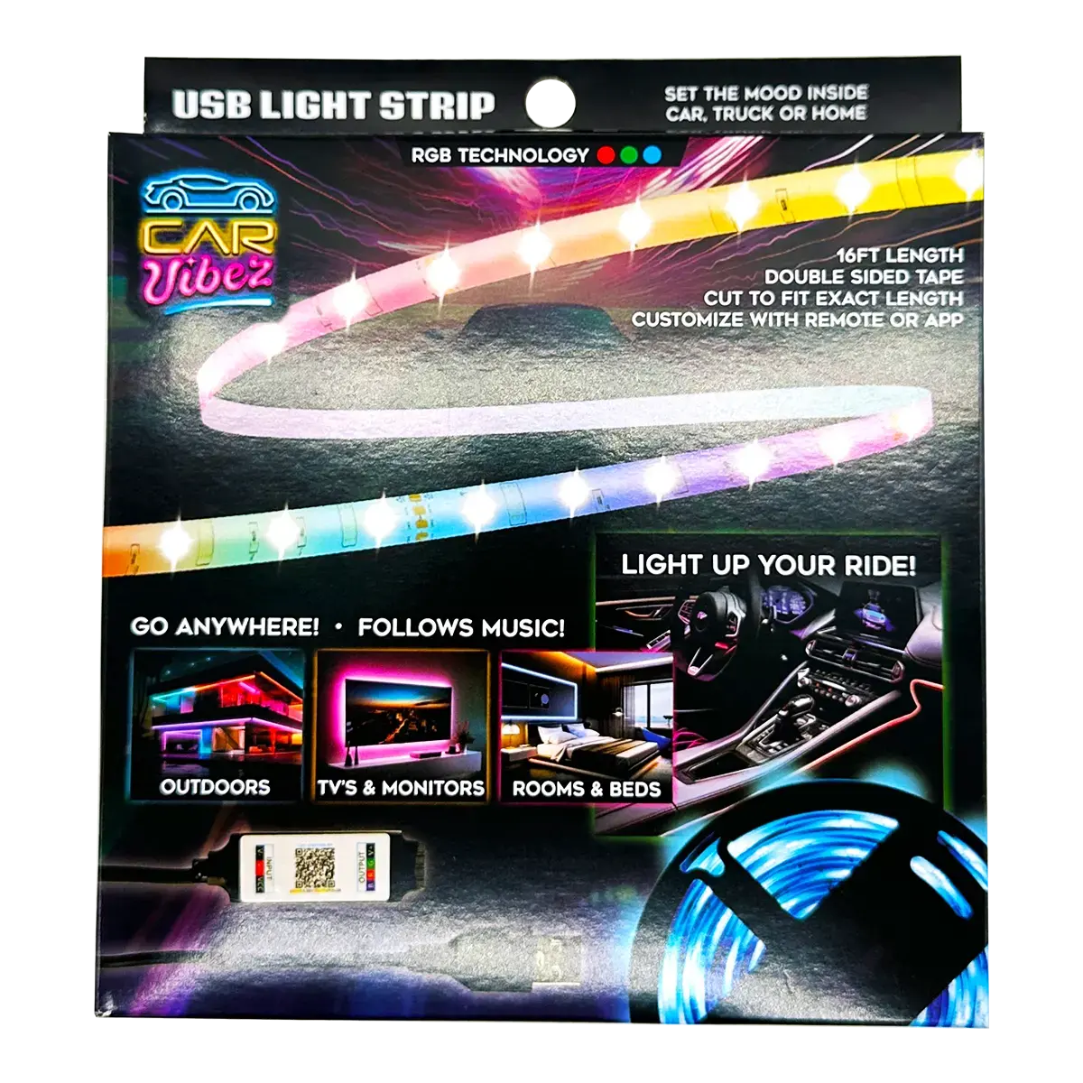 Mood Light Strip Usb With Remote 16Ft - 6 Pieces Per Pack 24338Az 1