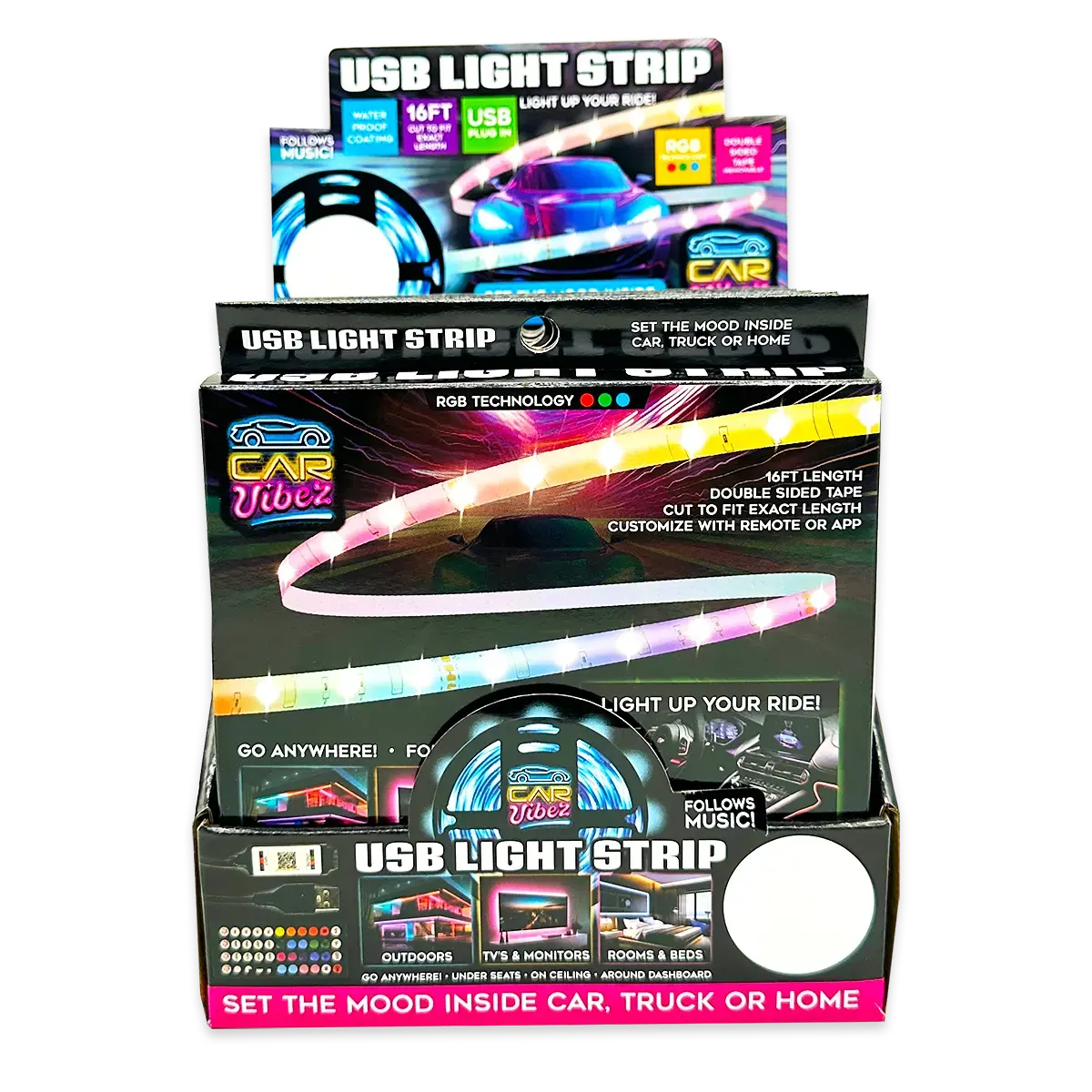 Mood Light Strip Usb With Remote 16Ft - 6 Pieces Per Retail Ready Display 24338 2