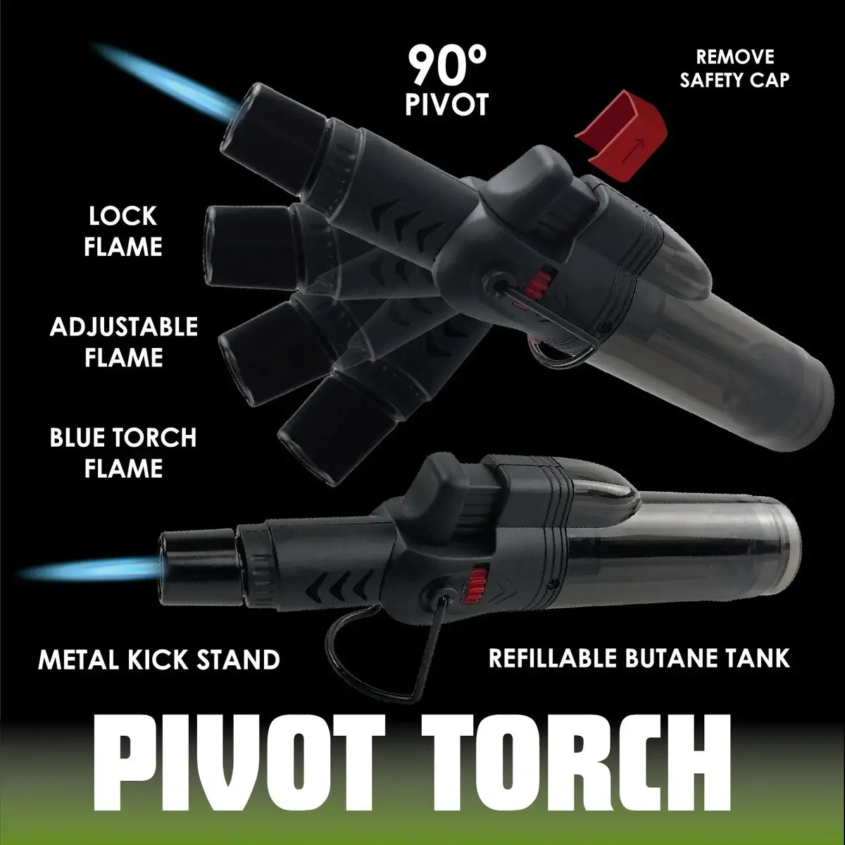 Pivot Head Torch Stick Lighter - 12 Pieces Per Retail Ready Display 24344 2