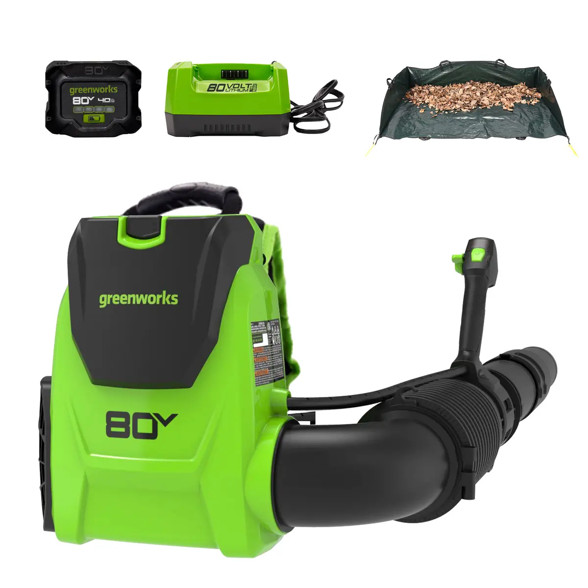 80V 780 Cfm - 205 Mph Brushless Backpack Blower, 4.0Ah Battery And Charger Included 1