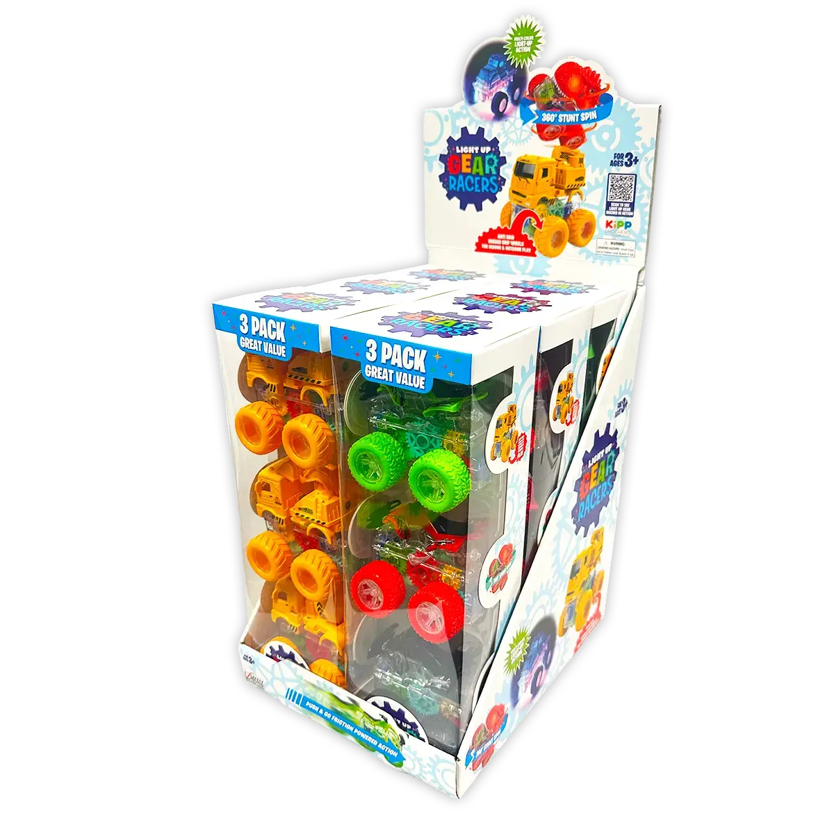 Friction Toy Car Light-Up 3 Pack Set - 6 Pieces Per Retail Ready Display 24453 1