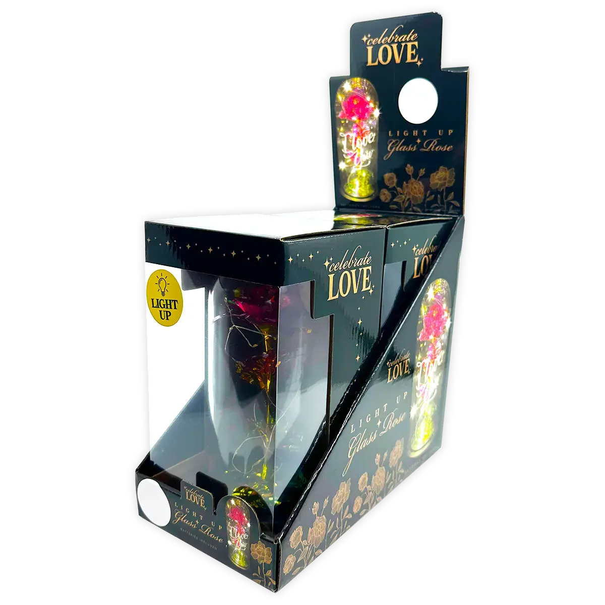 Jumbo Rose Glass Keepsake - 2 Pieces Per Retail Ready Display 24546 1