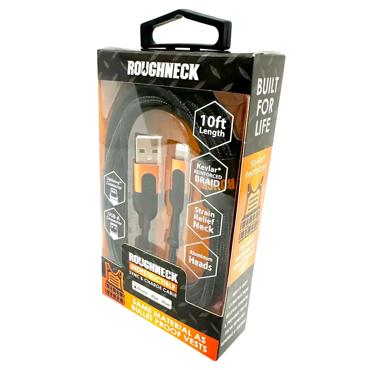 Charging Cable Roughneck Usb To Lightning 10Ft 2.4 Amp - 3 Pieces Per Pack 24567 1