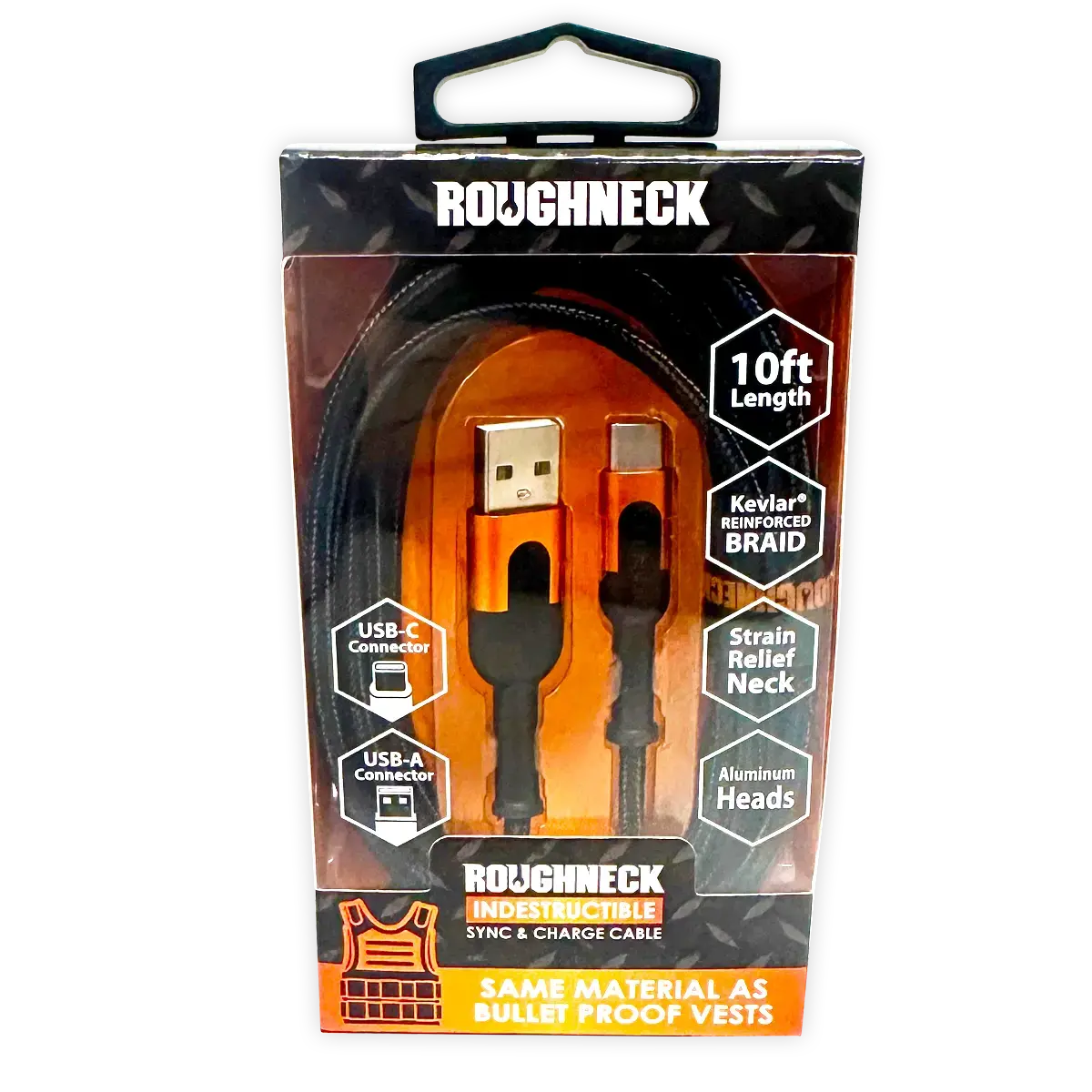 Charging Cable Roughneck Usb To Usb-C 10Ft 2.4 Amp - 3 Pieces Per Pack 24569 2