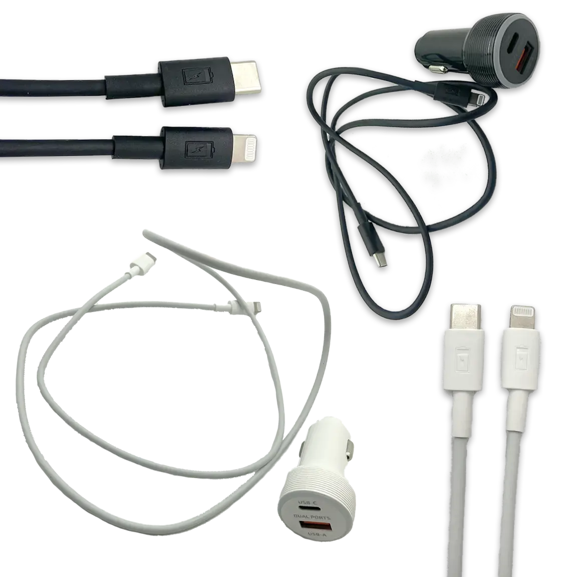 Car Charger Dual Usb / Usb-C Ports With Usb-C To Lightning Charging Cable Set 20 Watts - 3 Pieces Per Pack 24607 2
