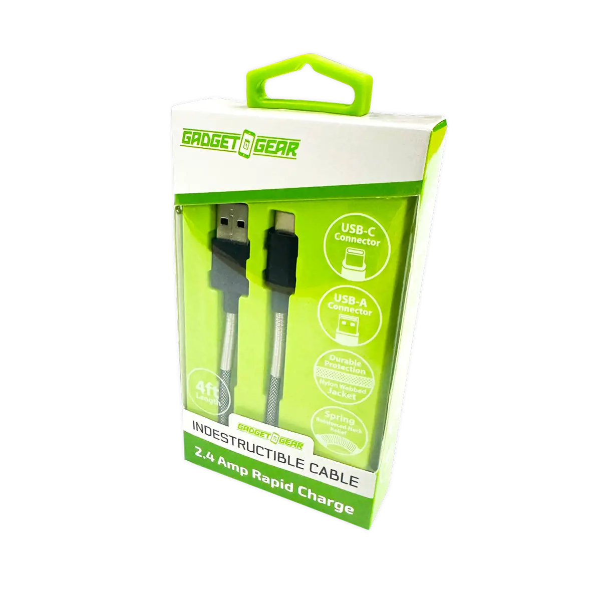Charging Cable Indestructible Usb To Usb-C 4Ft 2.4 Amp - 3 Pieces Per Pack 24613 1