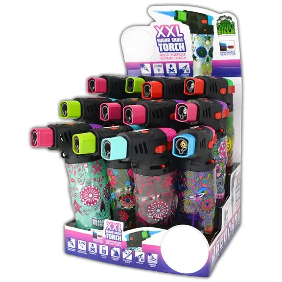 Molded Skull Xxl Torch Lighter - 12 Pieces Per Retail Ready Display 24622 1