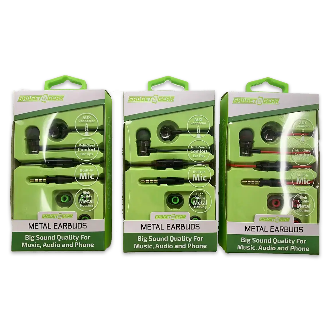 Wired Earbuds Metal With Mic - 3 Pieces Per Retail Ready Display 24641 1