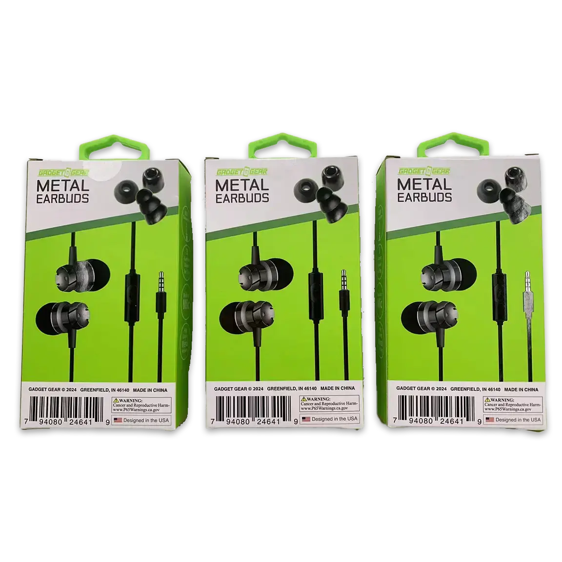 Wired Earbuds Metal With Mic - 3 Pieces Per Retail Ready Display 24641 2