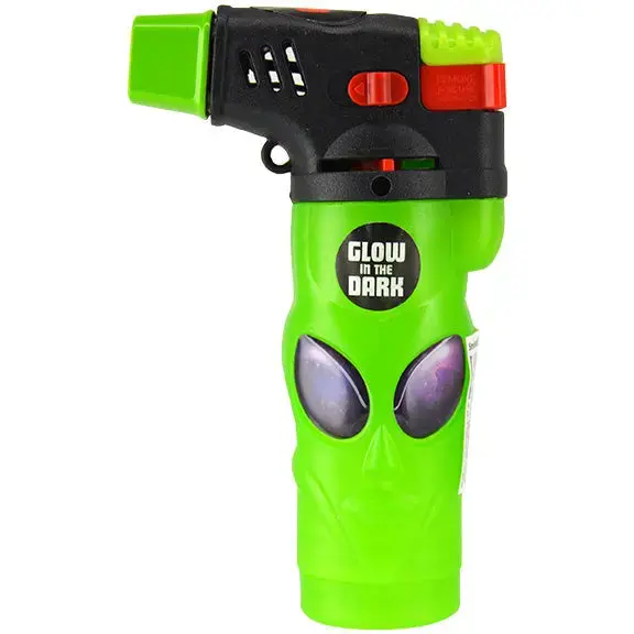 Glow In The Dark Molded Alien Xxl Torch Lighter - 12 Pieces Per Retail Ready Display 24811 2