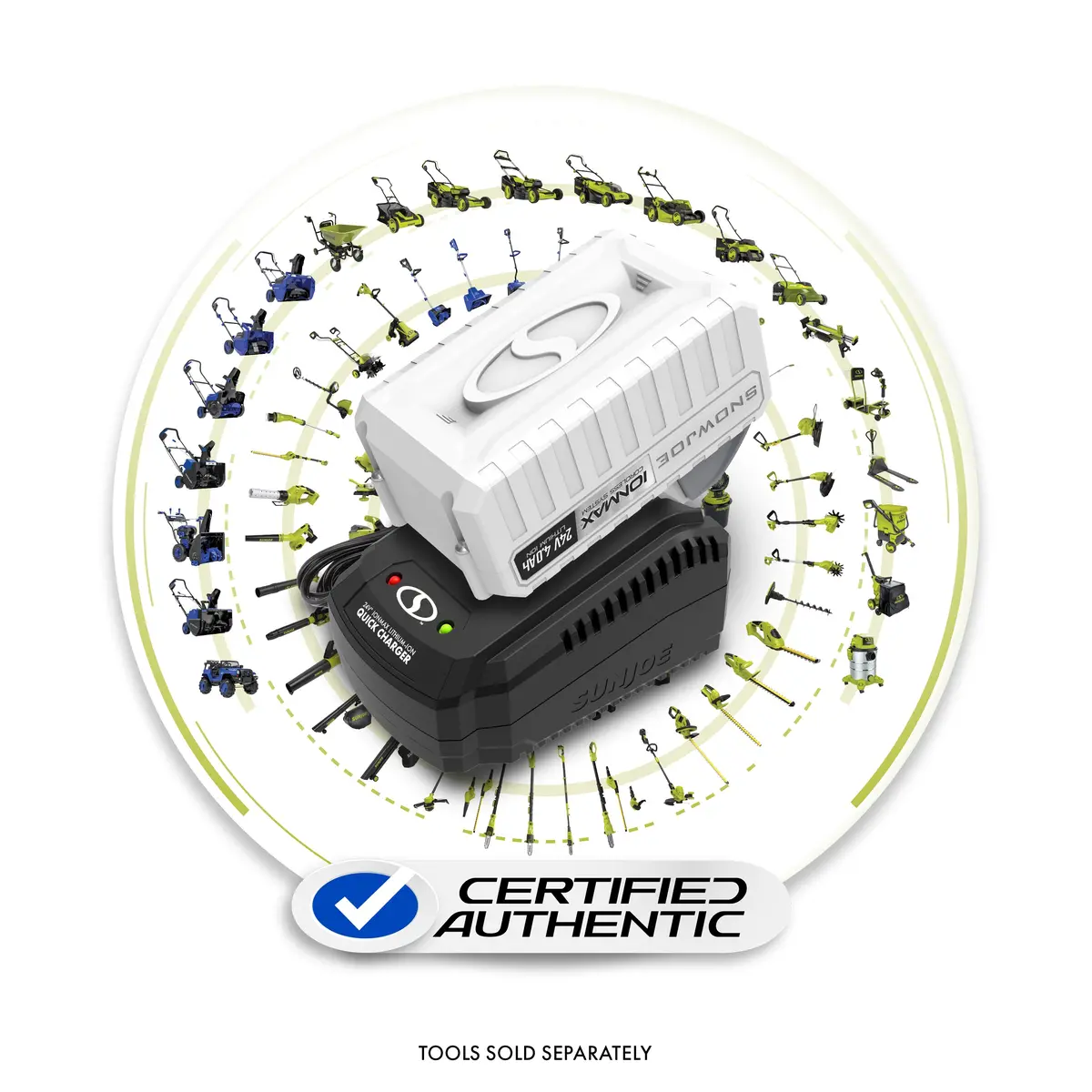 Snow Joe + Sun Joe 24V-4Amp-Sk1 24-Volt* Ionmax Starter Kit | W/ 4.0-Ah Battery + Quick Charger 1