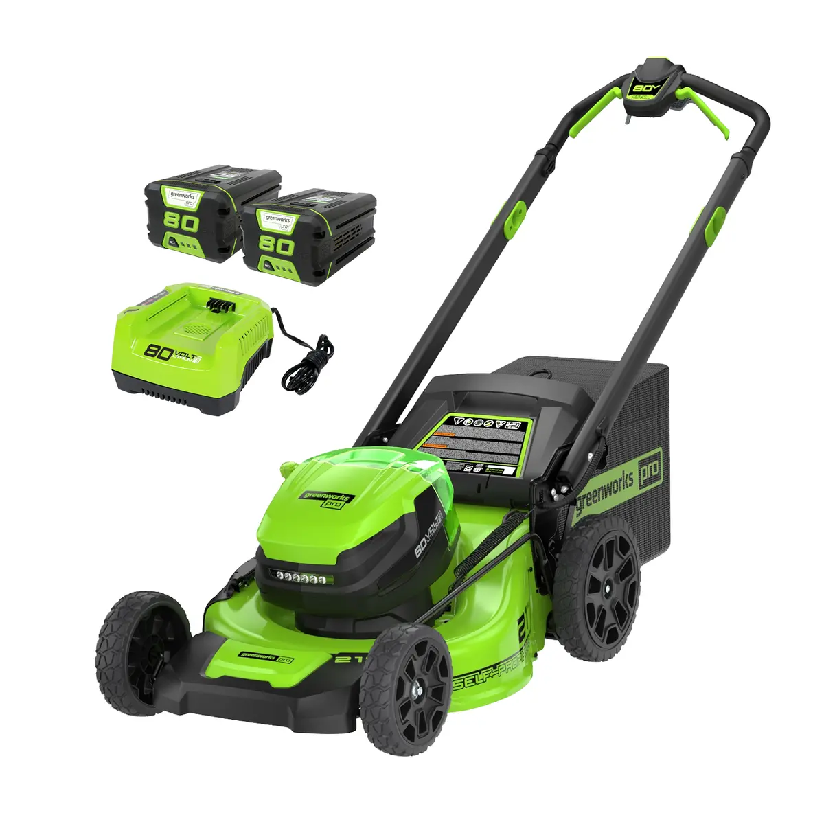80V 21" Self-Propelled Brushless Lawn Mower, 4.0Ah And 2.0Ah Battery And Charger Included 1
