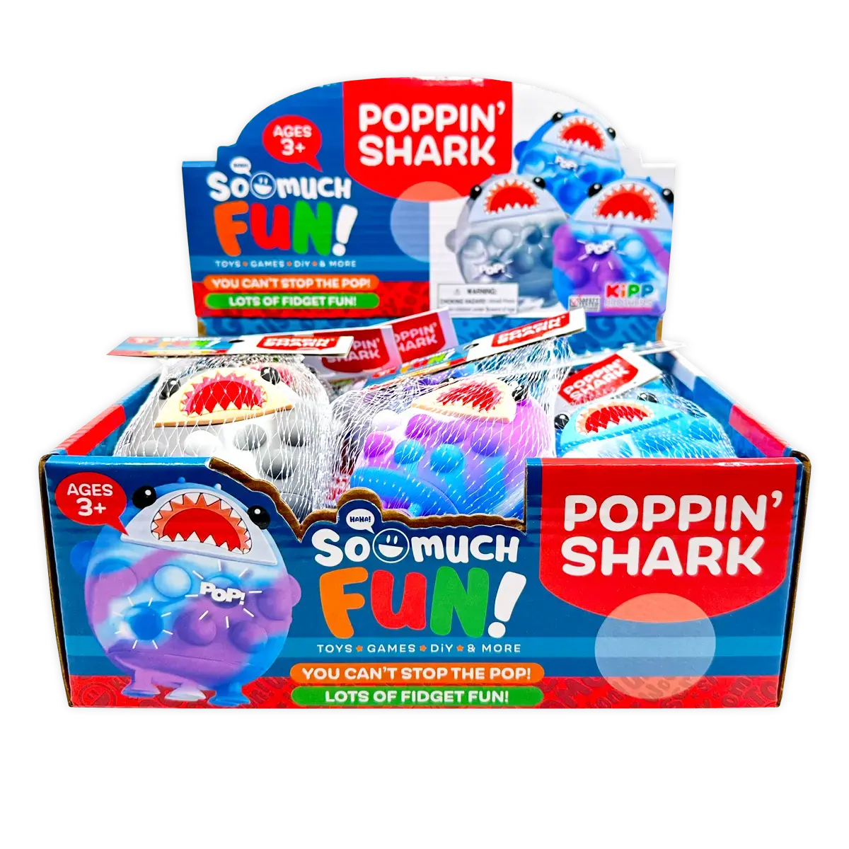 Fidget Pop Shark Ball Toy - 12 Pieces Per Retail Ready Display 25004 2