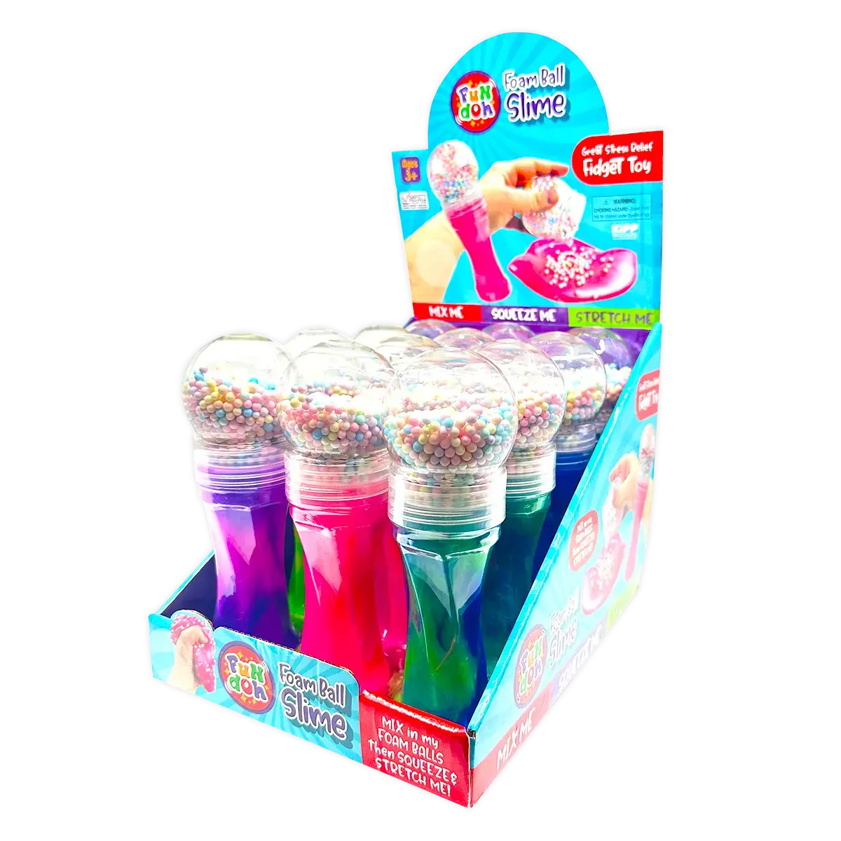Fun Doh Foam Ball Slime - 12 Pieces Per Retail Ready Display 25066 1